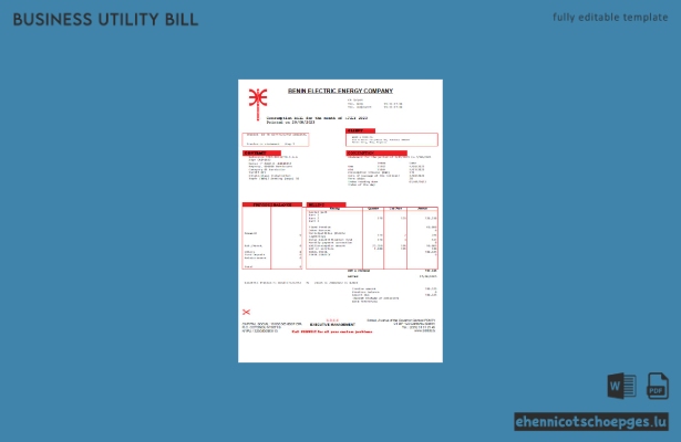 Beispielrechnung der Benin Electricity Distribution Company Plc.